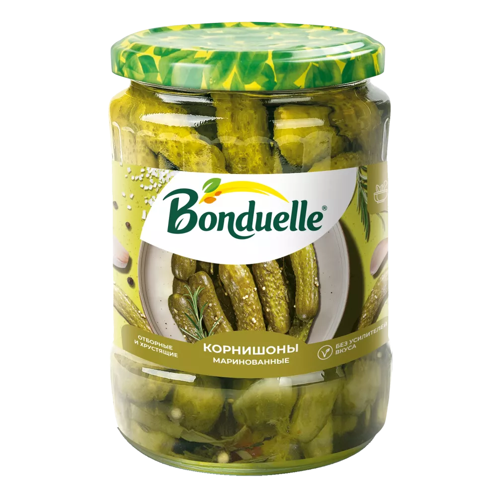 Огурцы маринованные Bonduelle, корнишоны, 540 г